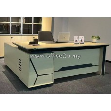WSY-2418 : WOODSY SERIES DIRECTOR TABLE SET WITH SIDE CABINET (LIMITED SET ONLY)